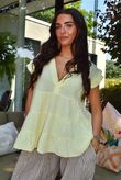 Agnes Cushion Cotton Cap Sleeve Top Lemon?